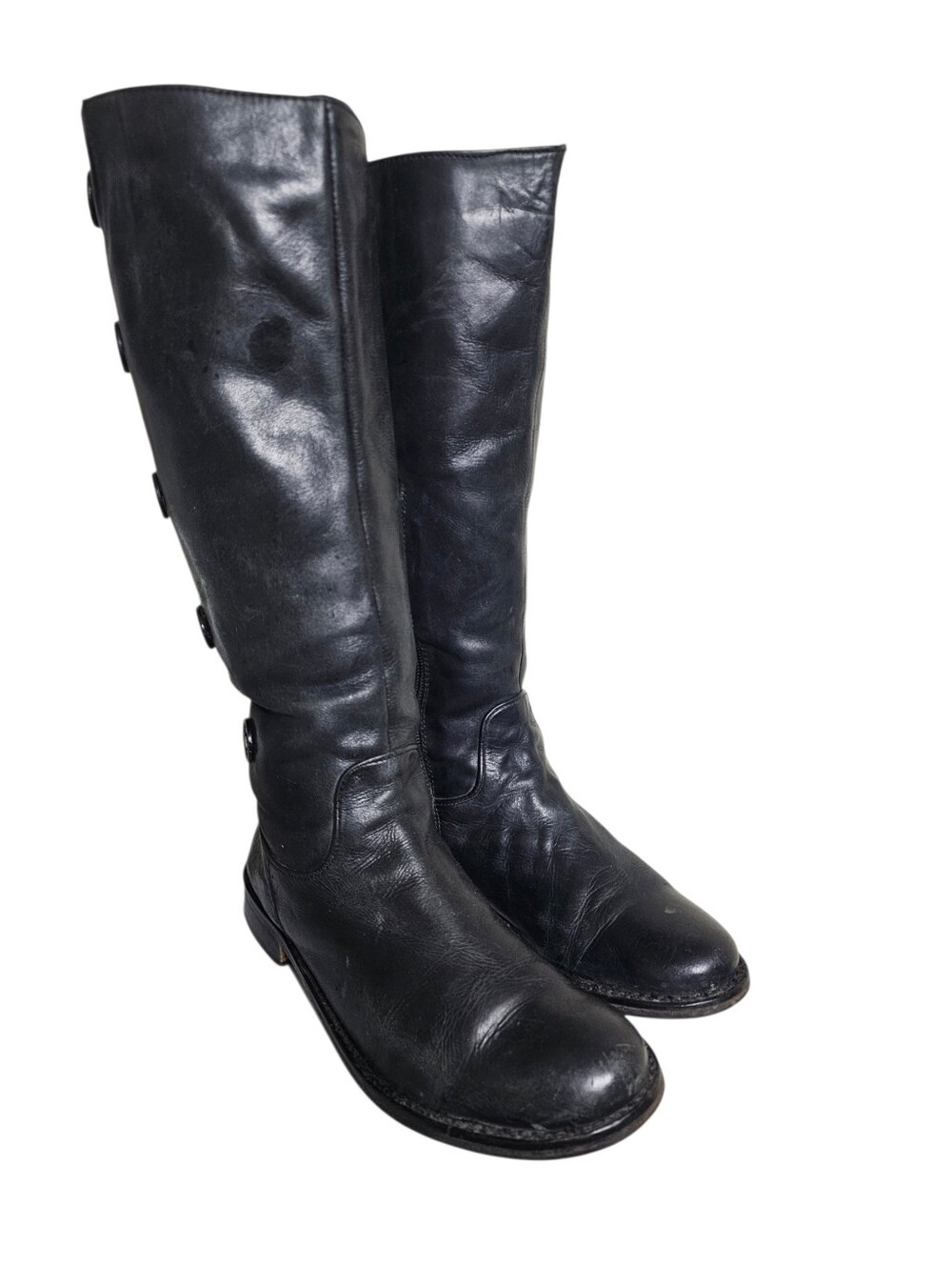 Arturo Chiang Women Riding Boot Knee High Button Side Zip 6.5